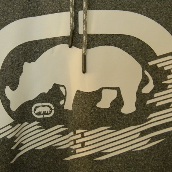 NWT ECKO UNLTD. RHINO LOGO AUTHENTIC MEN'S GRAY PULLOVER HOODIE SWEATSHIRT - Picture 4 of 6